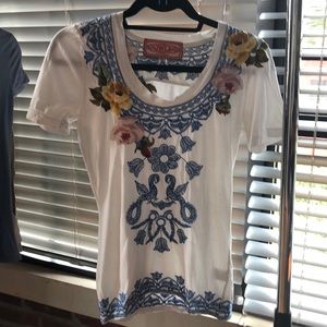 Johnny was Los Angeles embroidered tee shirt